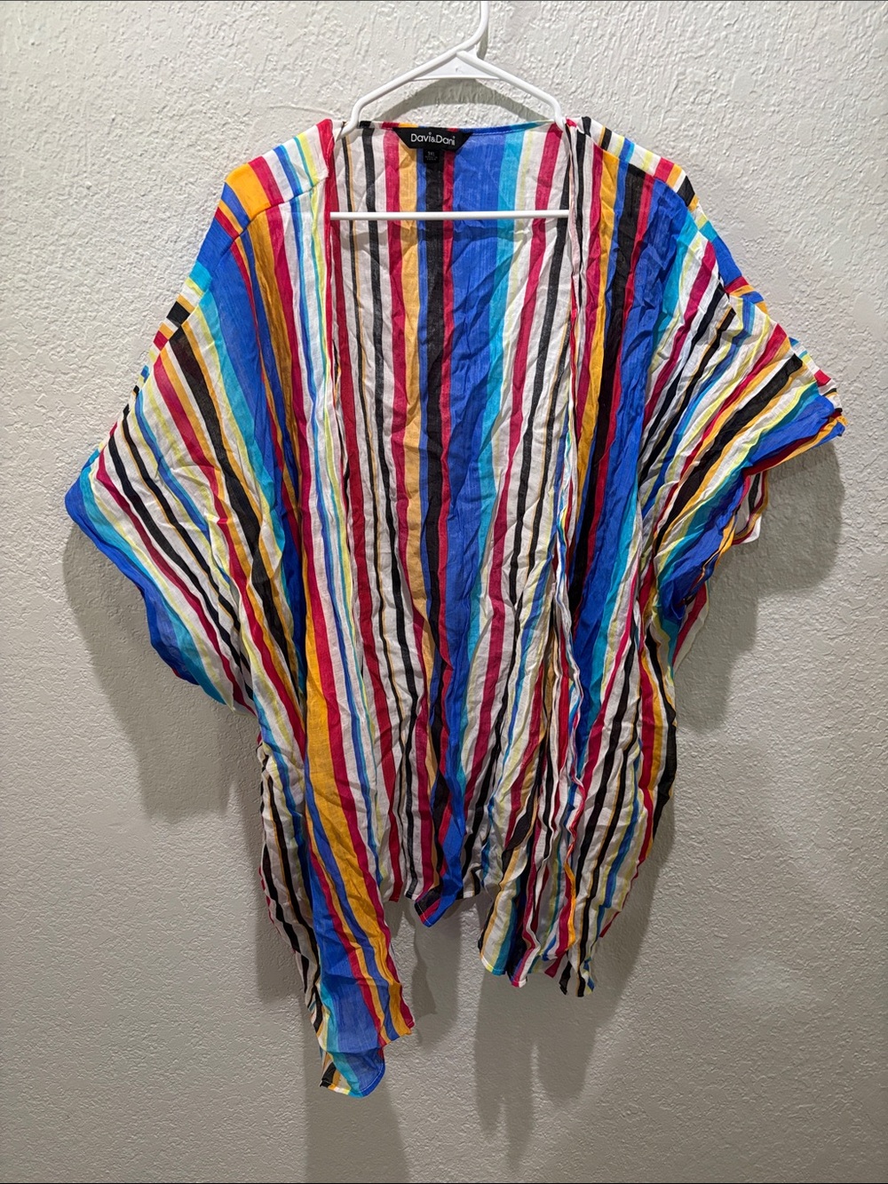 Davi & Dani Multicolor Striped Women's Kimono Top